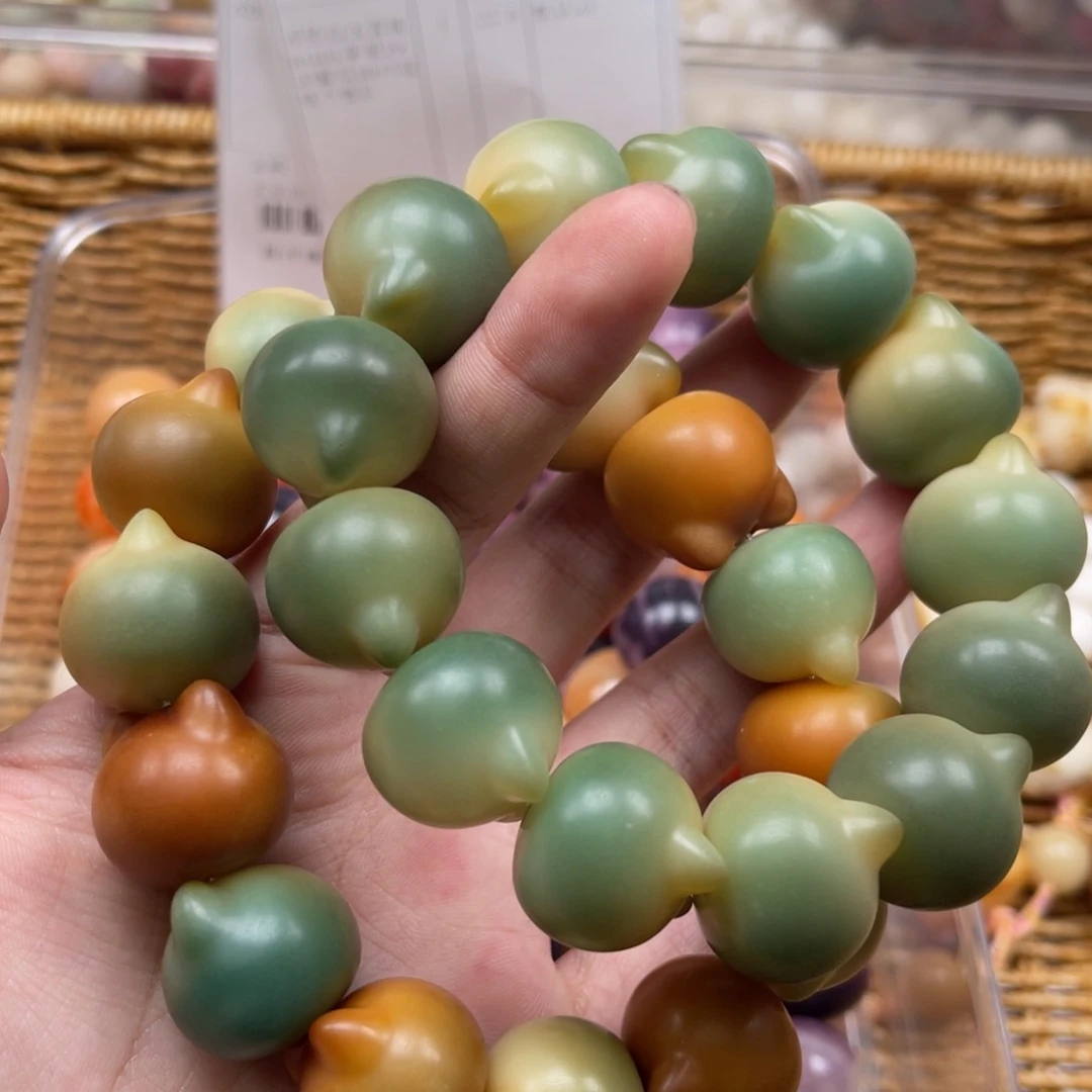 吊坠白玉菩提琴**呢dx15猫头20mm69颗瑕疵