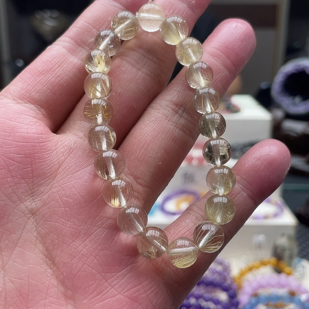 水晶手链未镶嵌金发晶手串