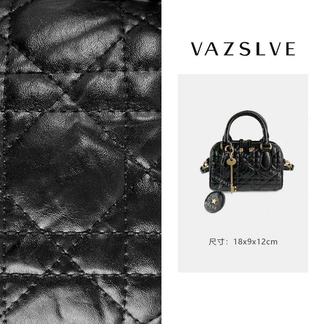 ZT-D7070-手抓牛皮黑 小香风气质条纹设计师韩版斜跨轻奢女包