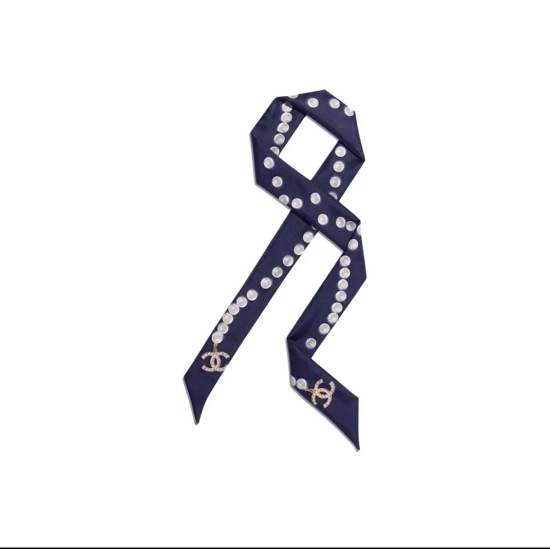 99新 Chanel/香奈儿 GGS香奈儿24a新款珍珠Twilly丝巾/57293859