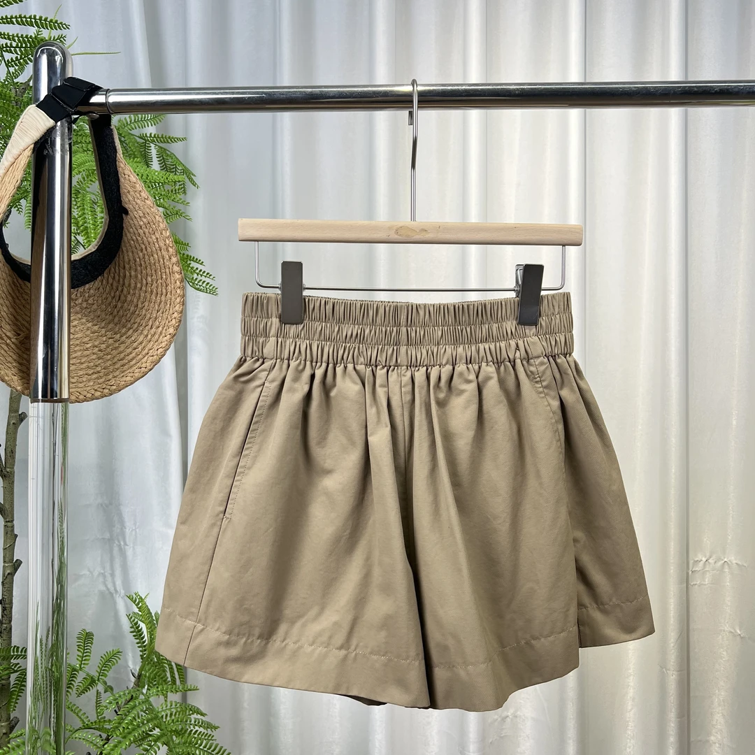 花苞裤夏季阔腿显瘦松紧腰短裤简约设计百搭短裤