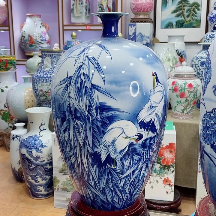 花瓶全手工釉下青花萝卜瓶炸单价