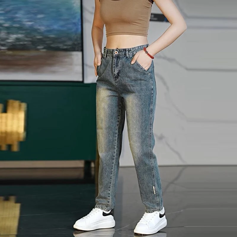 秋冬新款男士牛仔裤宽松直筒复古加绒无弹牛仔长裤男士裤子秋冬款