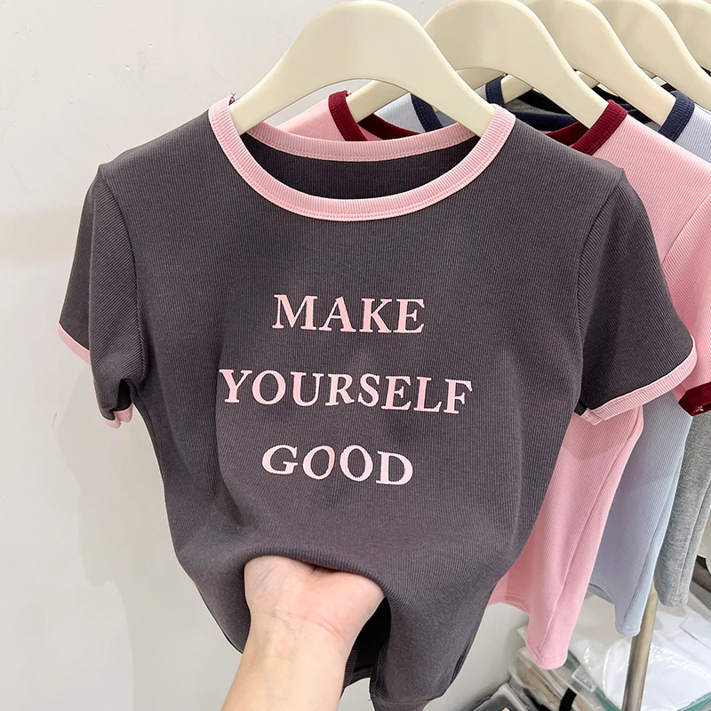 夏装大码女装遮肚子短袖胖妹妹显瘦百搭上衣印花T恤