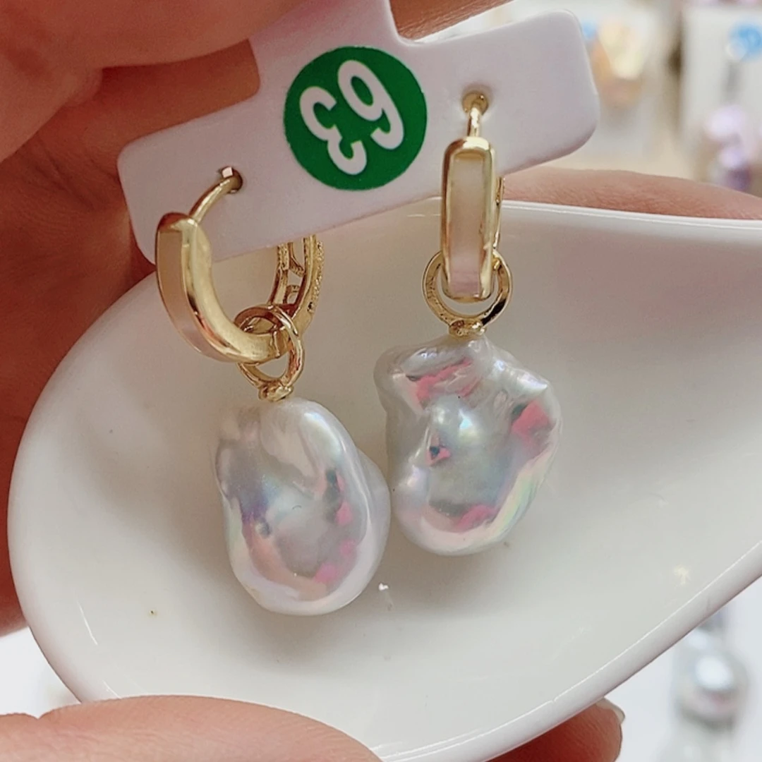 【闪购商品】银S925镶嵌淡水珍珠耳饰