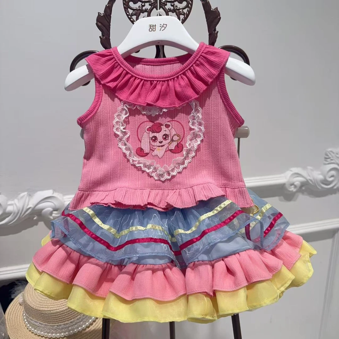 【现货】甜汐童装2025年夏季新款韩版连衣裙 252-TX-86157粉色