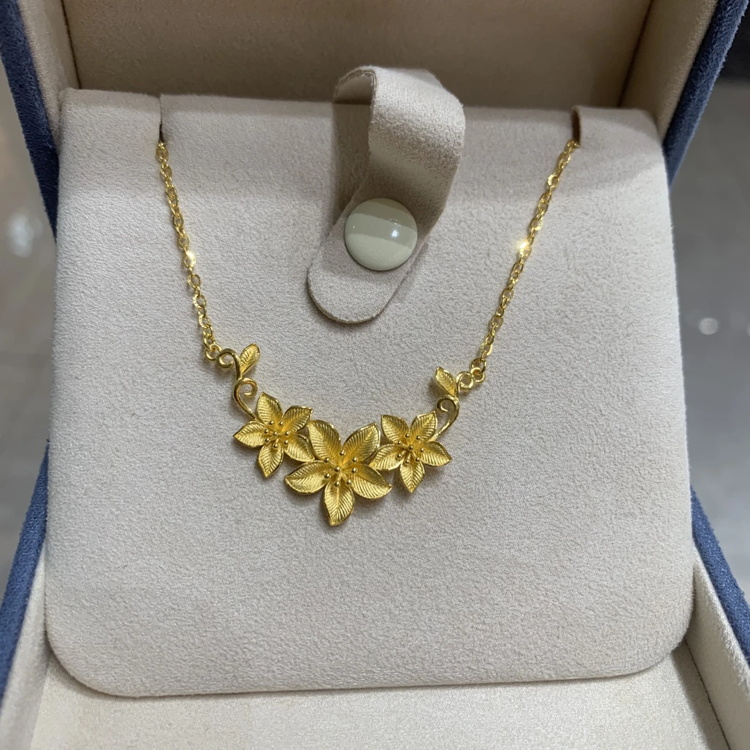 【不支持七天无理由】足金999婚嫁系列花烟草时尚仙女百搭轻奢金色