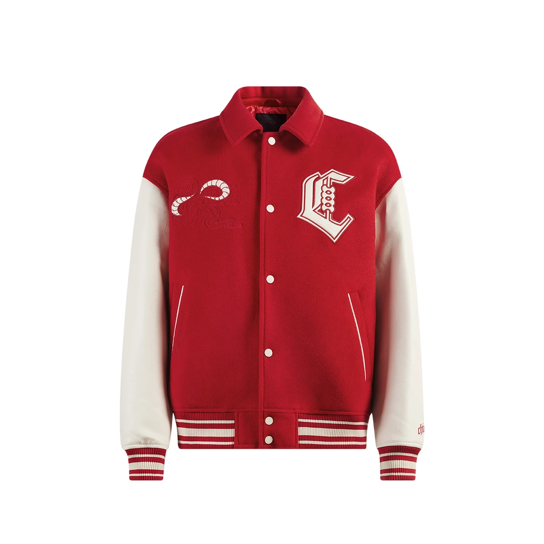 CHINISM赤尘 重磅松软呢绒刺绣宽松棒球夹克男秋季新款休闲外套