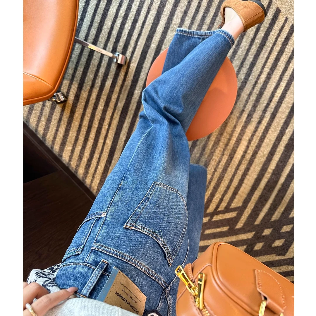 小个子神裤~莱赛尔天丝直筒牛仔裤女梨形身材高腰显瘦九分法棍裤