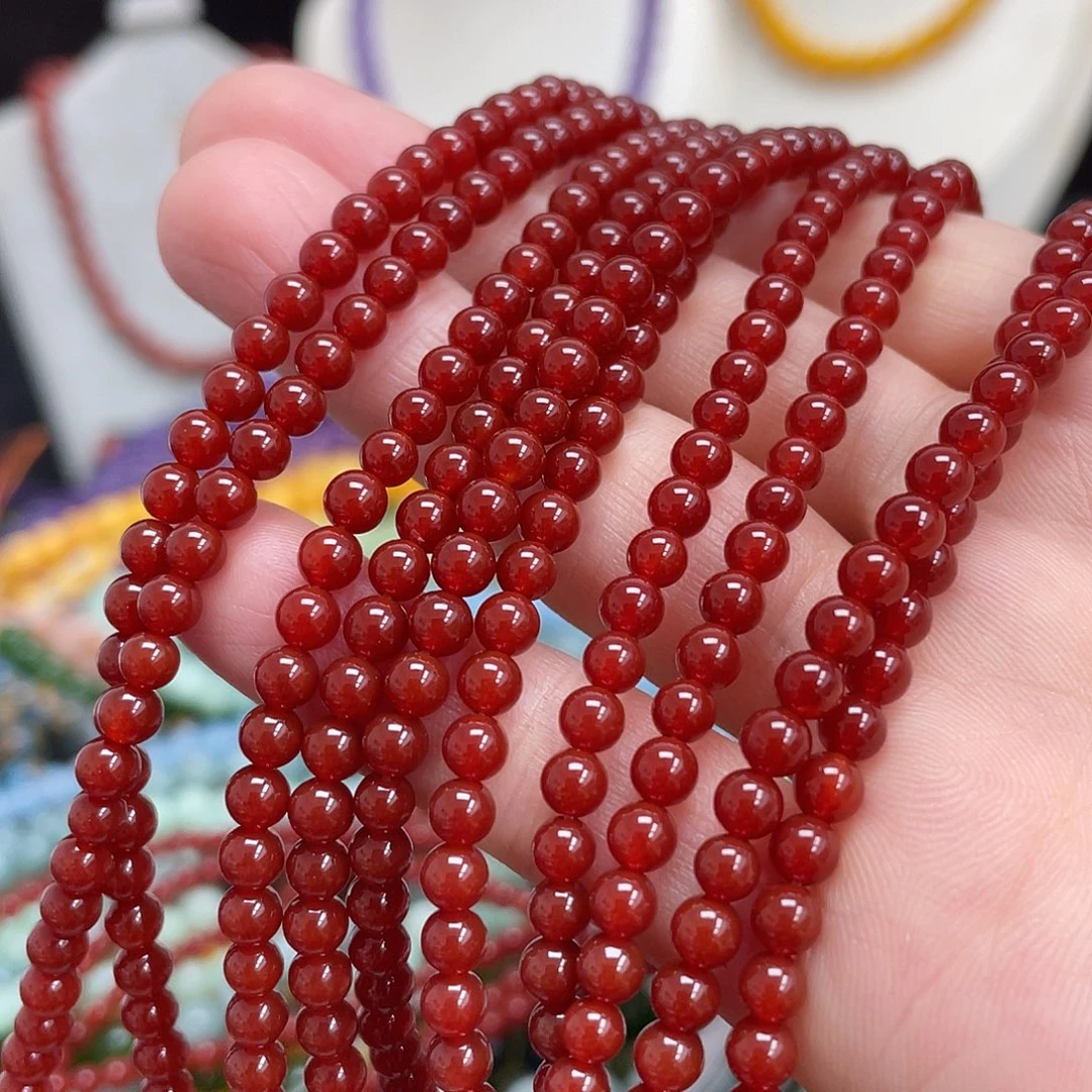 玛瑙/玉髓未镶嵌半成品红玛瑙4m