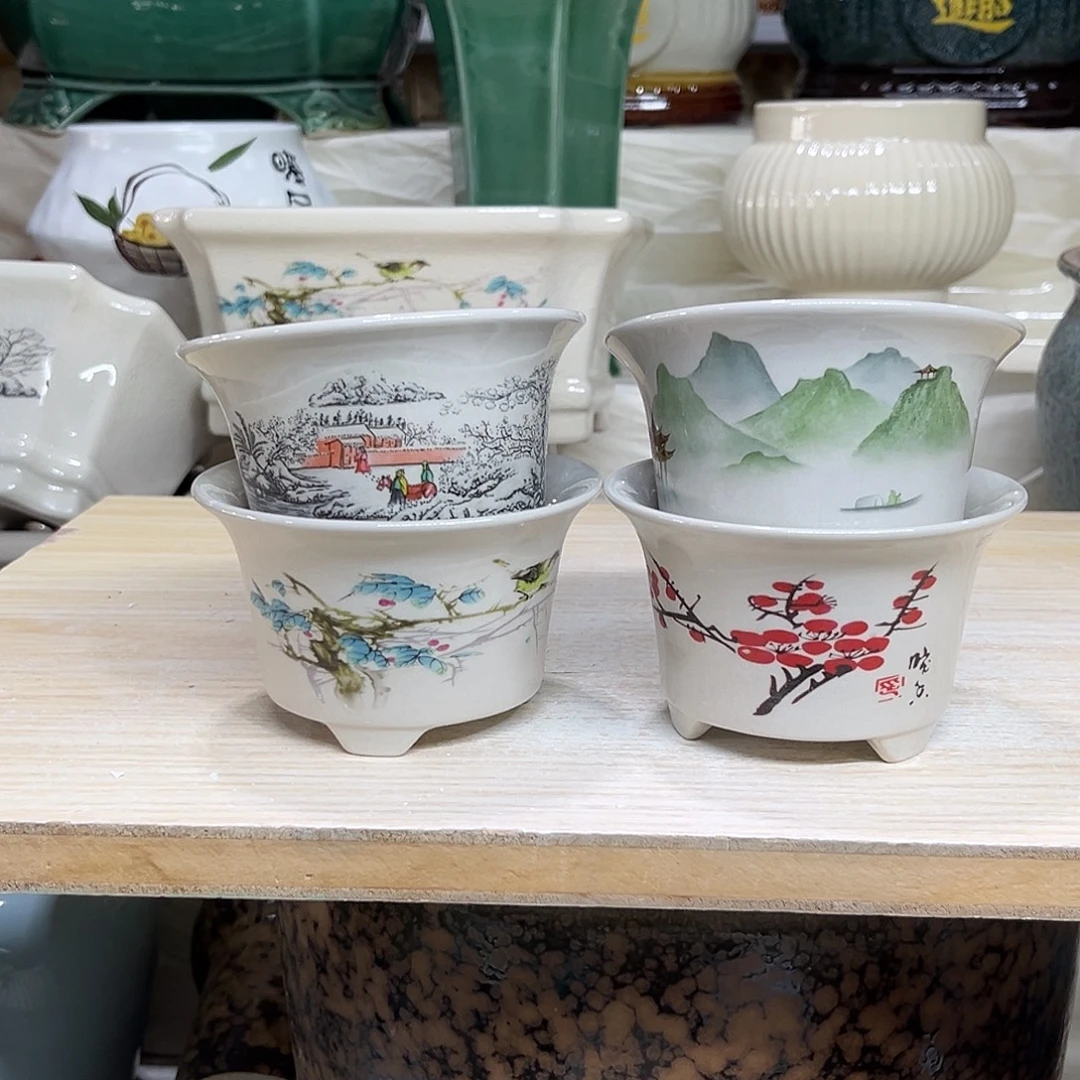 陶瓷绿植多肉微瑕花盆口径9.5*6