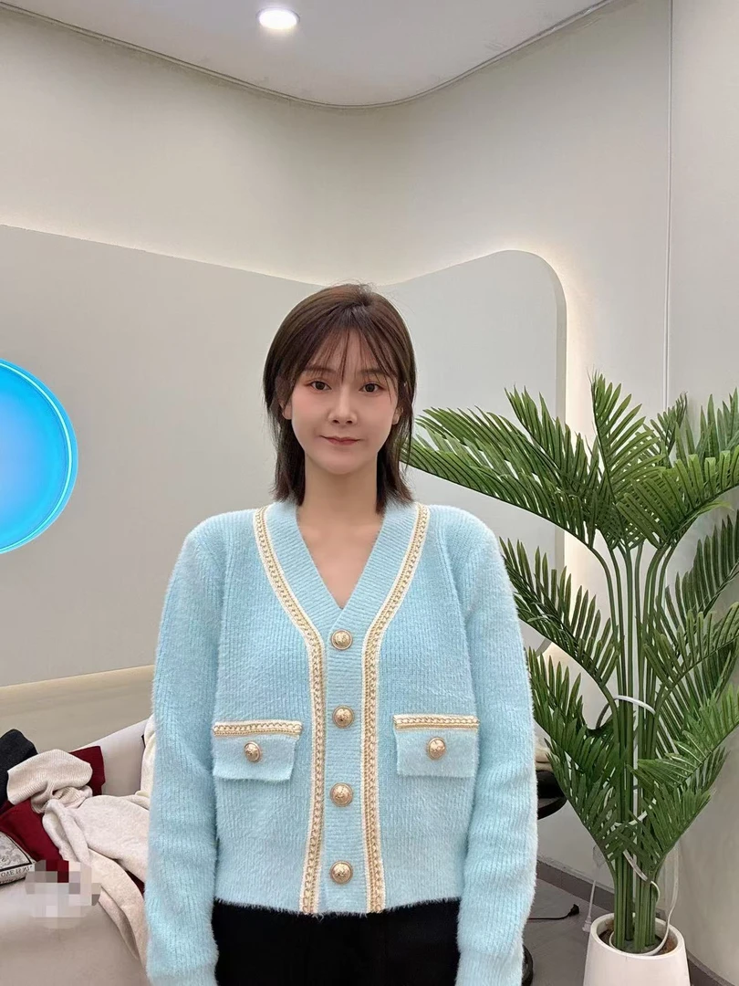 轻奢名媛小香风上衣外套气质高腰显瘦金扣开衫6153