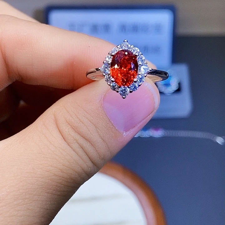 银S925镶嵌戒指碧玺