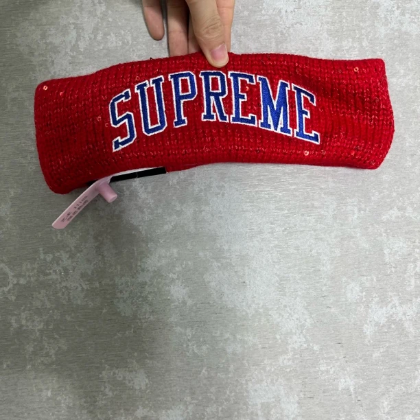 未使用 Supreme 均码*2/红色New Era珠片刺绣发带/11105/VC/JP