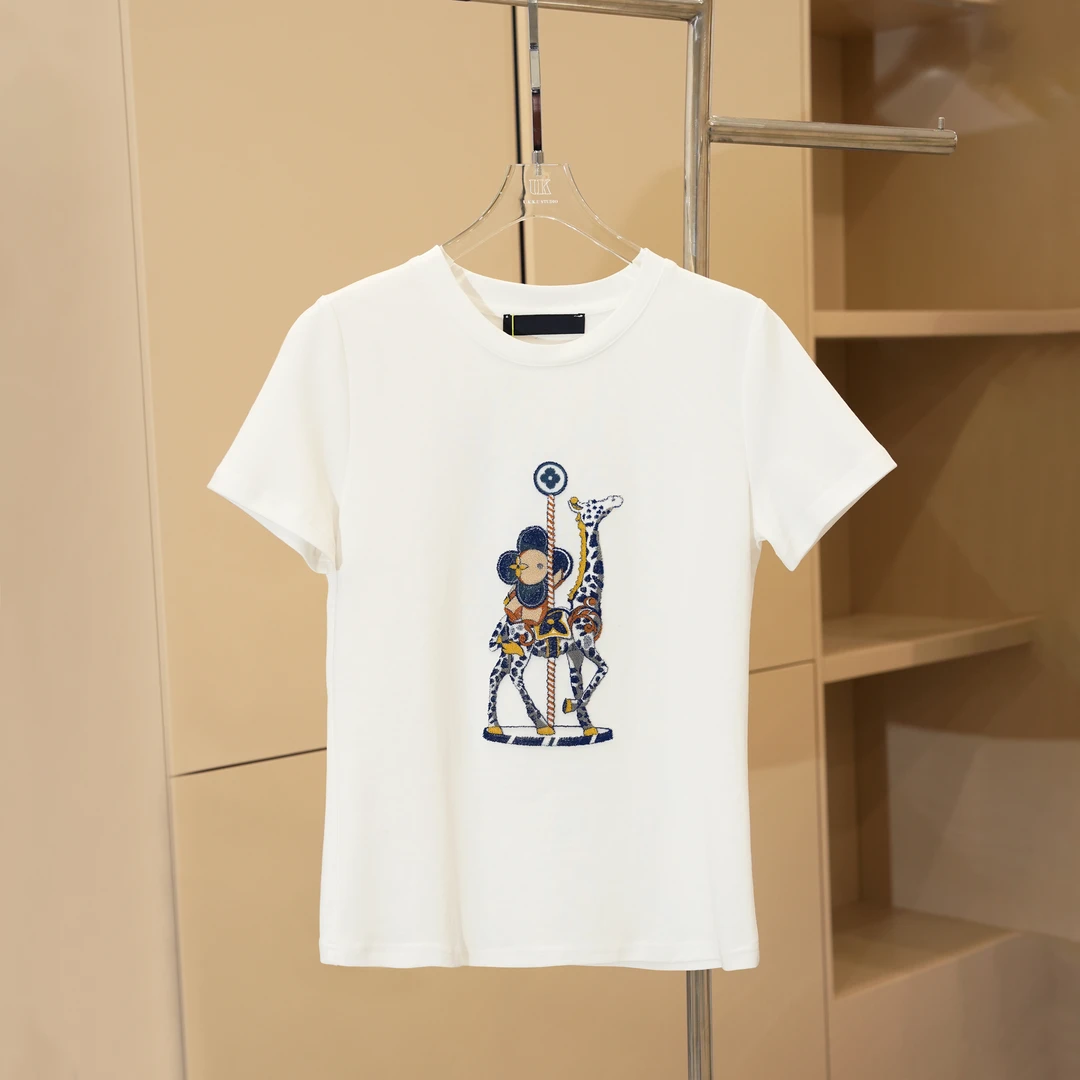 【尧尧】短袖常规贴布绣宽松型卡通T恤打底夏季泰式机能风121027