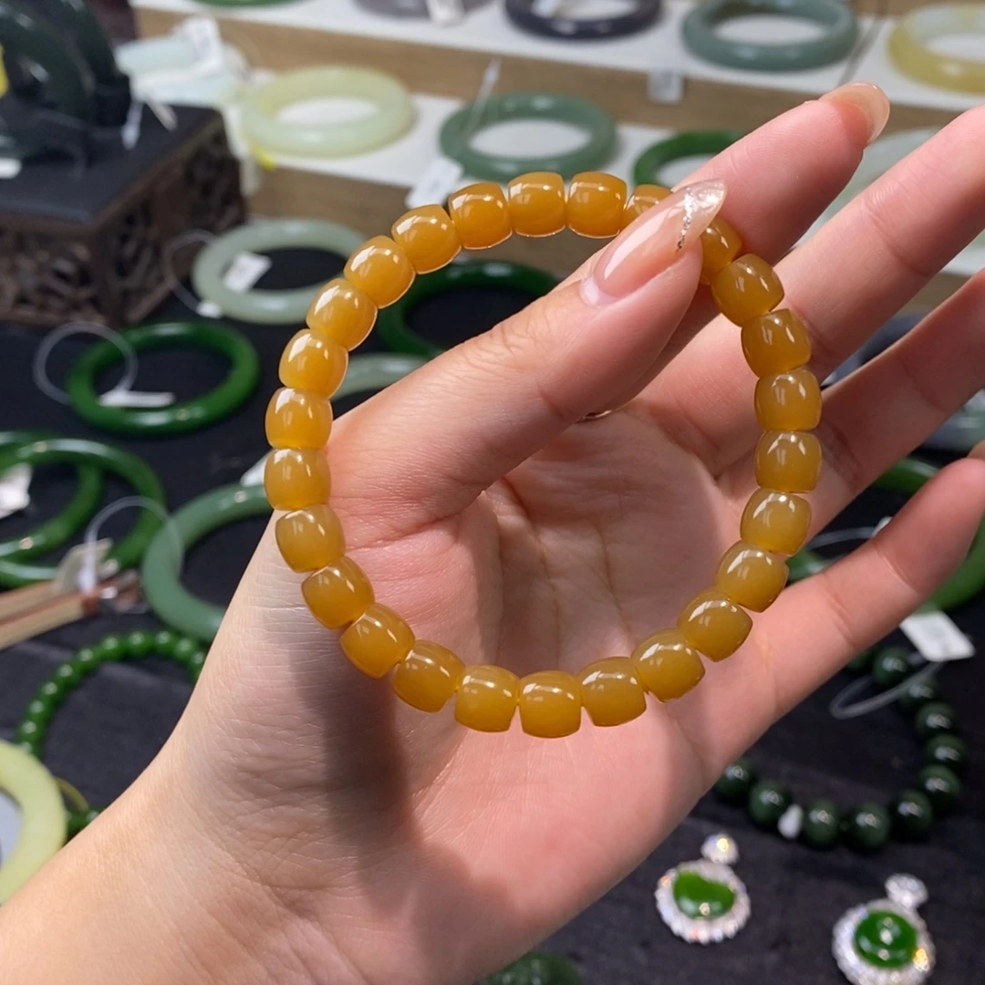 p***p和田玉（糖玉）未镶嵌手链