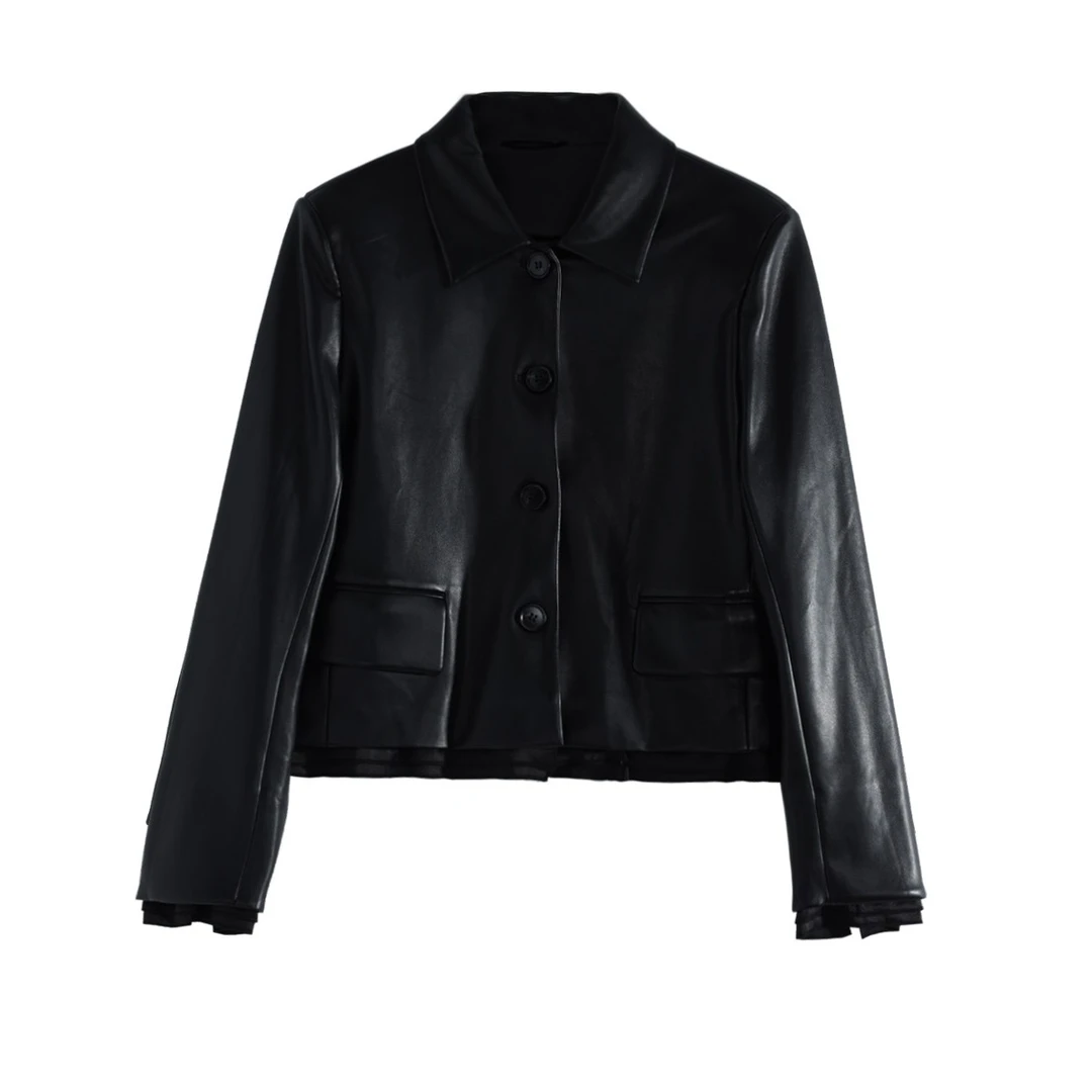 【杨杨粉丝专属】排扣女式2025年春季款摩登休闲风翻领设计1001