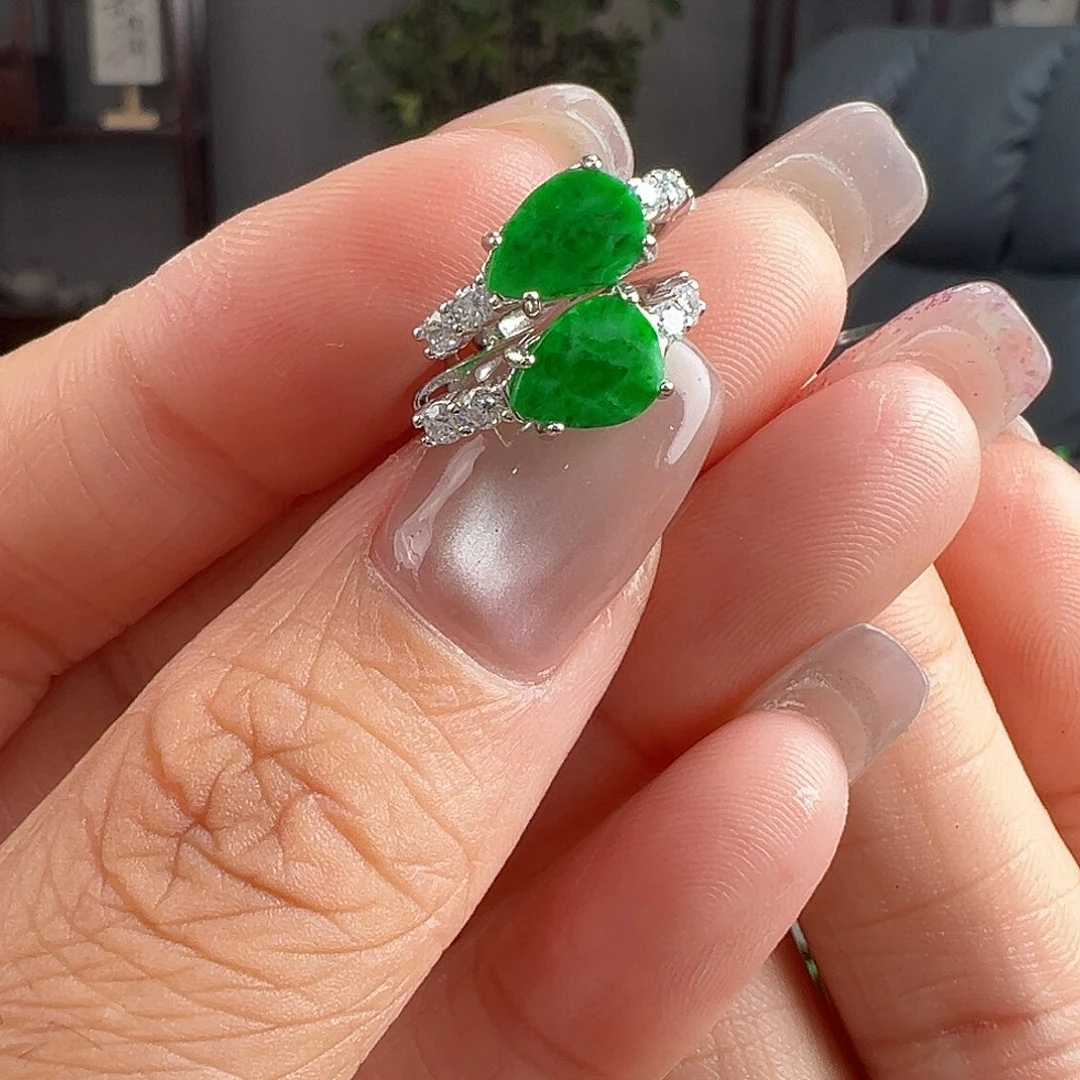 翡翠银S925镶嵌耳饰耳饰85