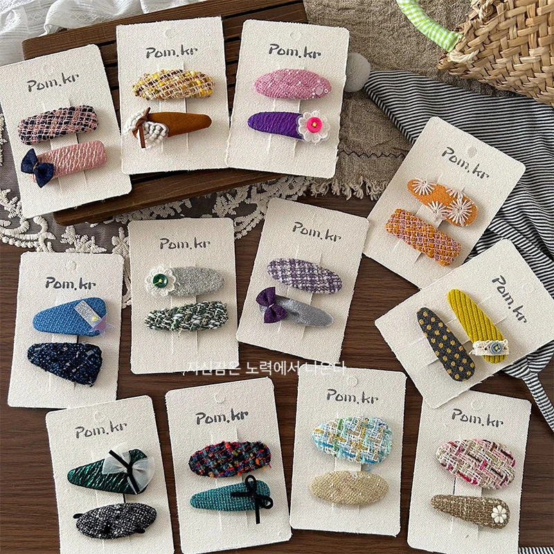 【满19.9包邮】韩国新款蝴蝶结发夹秋冬甜美BB夹碎发夹可爱女童鸭嘴