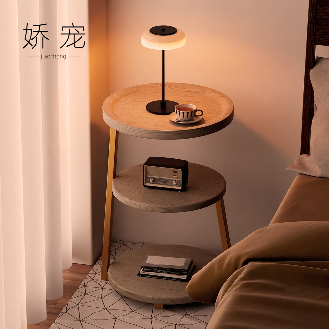 小型床头柜简约家用简易床边小桌子卧室置物架轻奢感2025新款爆款