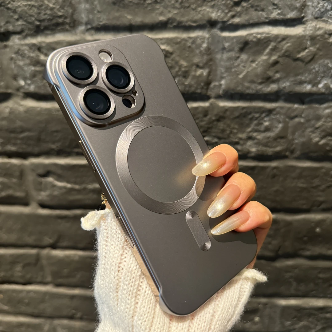 磨砂无边框适用苹果16promax手机壳iPhone15超薄14磁吸13散热12硬