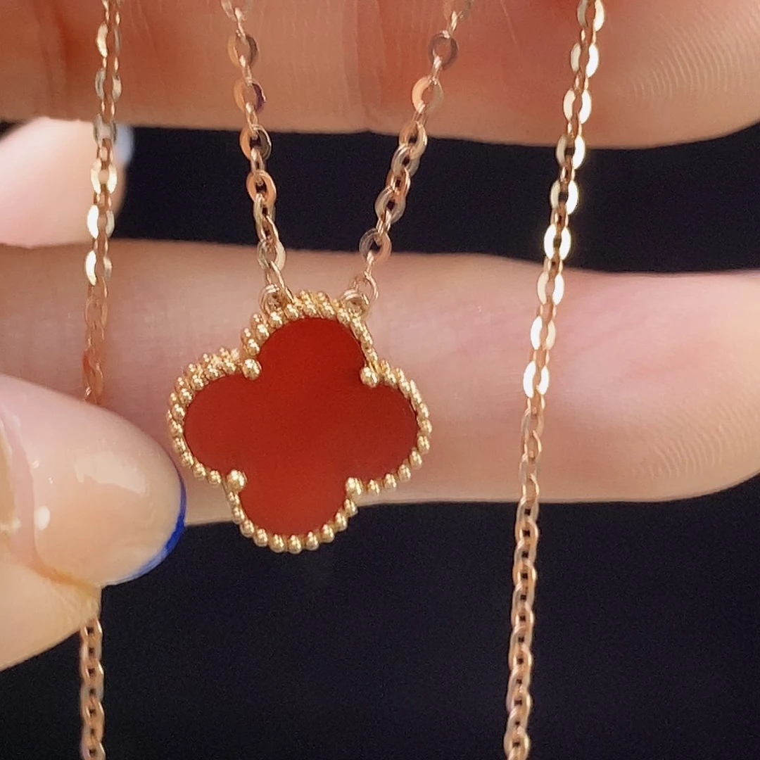 玛瑙/玉髓颈饰18K金镶嵌红1.5链k枚