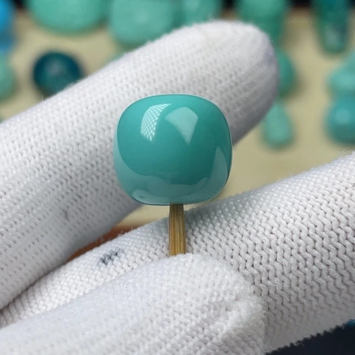 玻璃瓷蓝绿色卡14全品老型