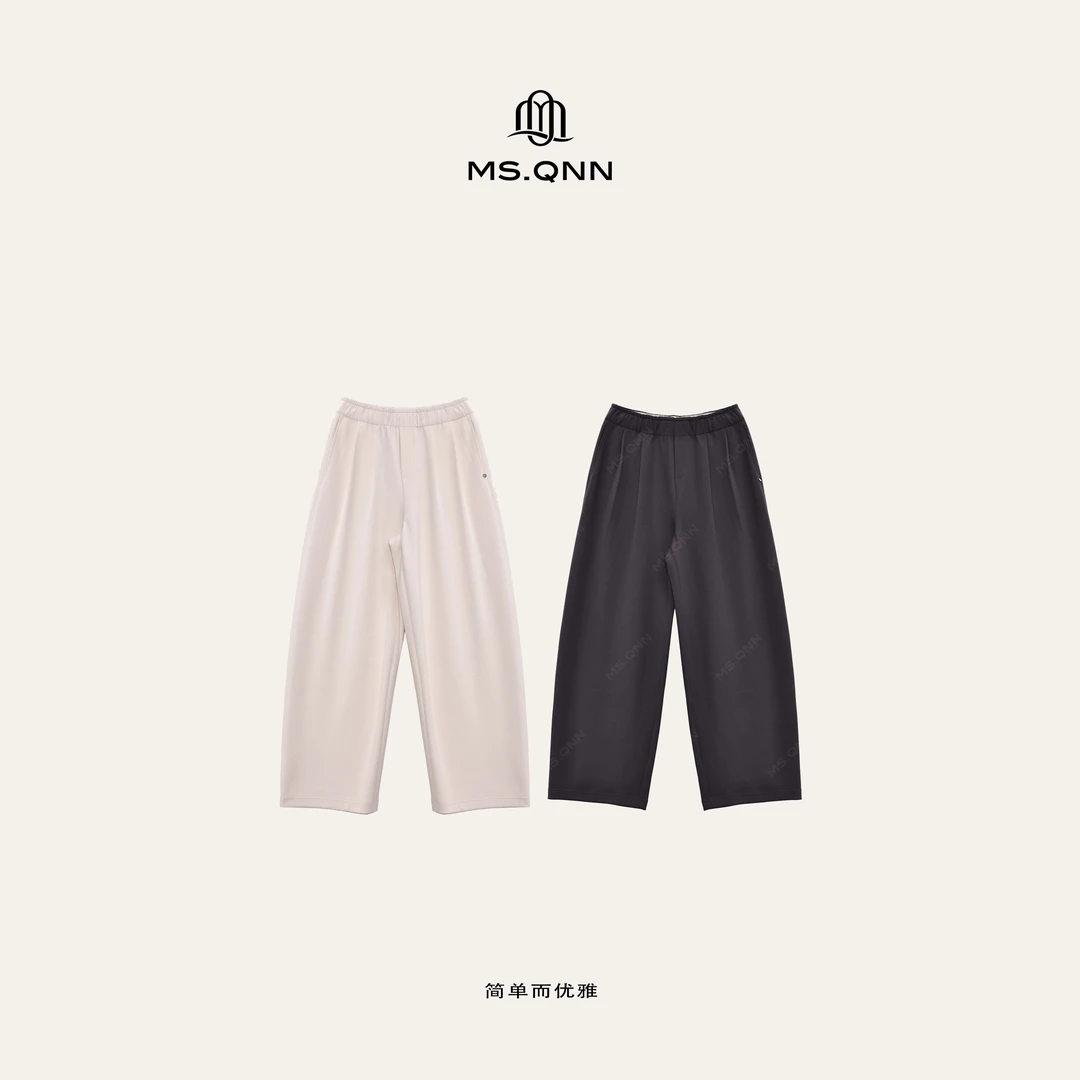 Ms.Qnn“极简”腔调感气质高腰衣服显瘦西装休闲通勤裤 39P213 Q姐