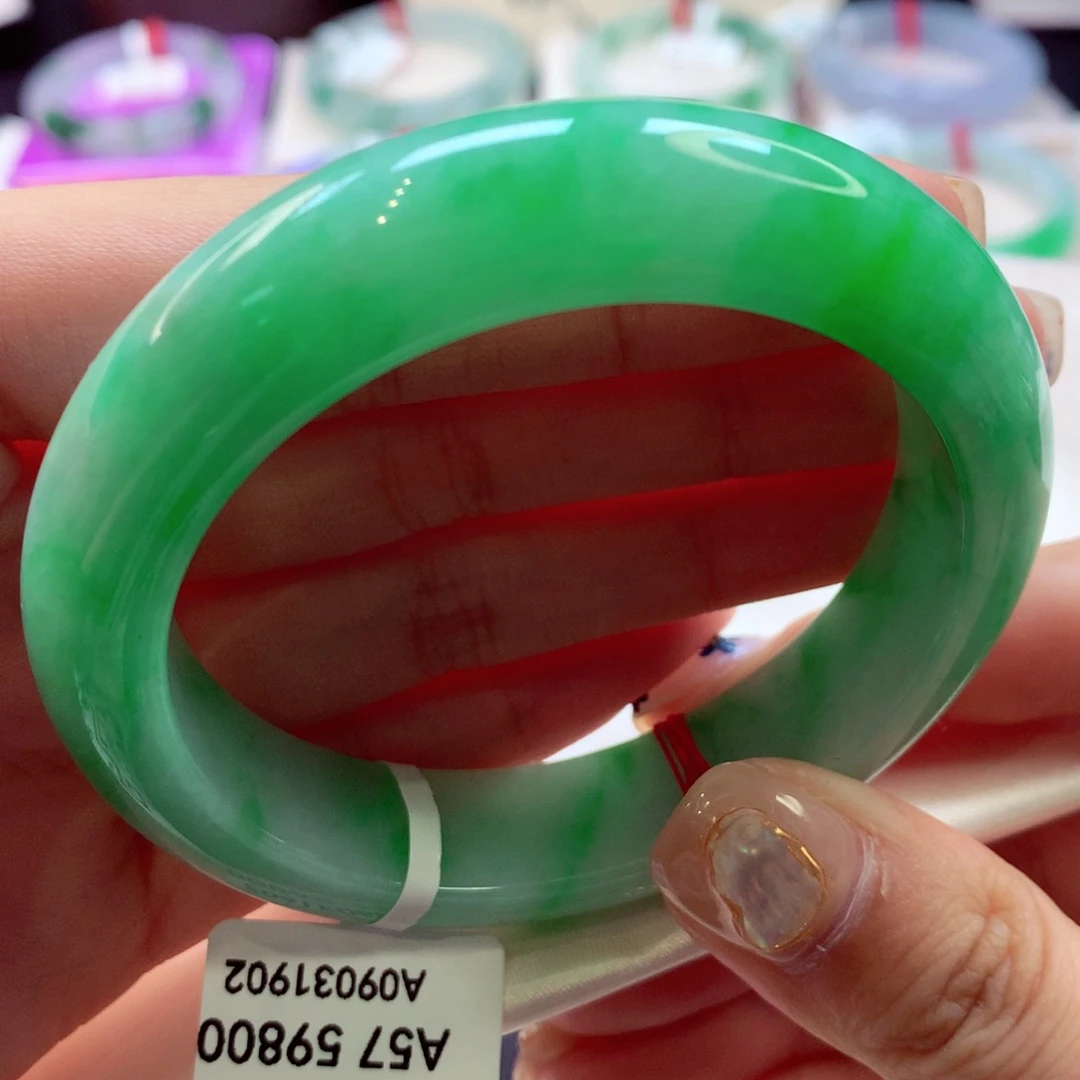 翡翠手镯未镶嵌109号宽版正圈77