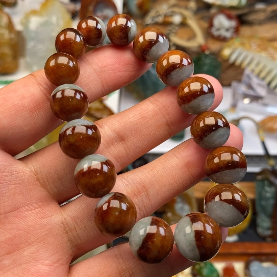 颈饰未镶嵌翡翠缅甸天然翡翠鸳鸯珠手串