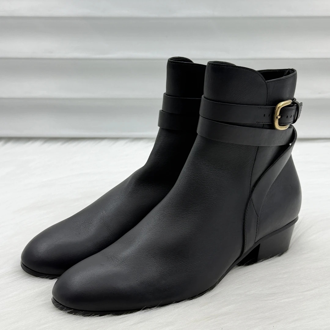 99新 GUCCI/古驰 软牛皮搭扣短靴 37码 公价8k c0852