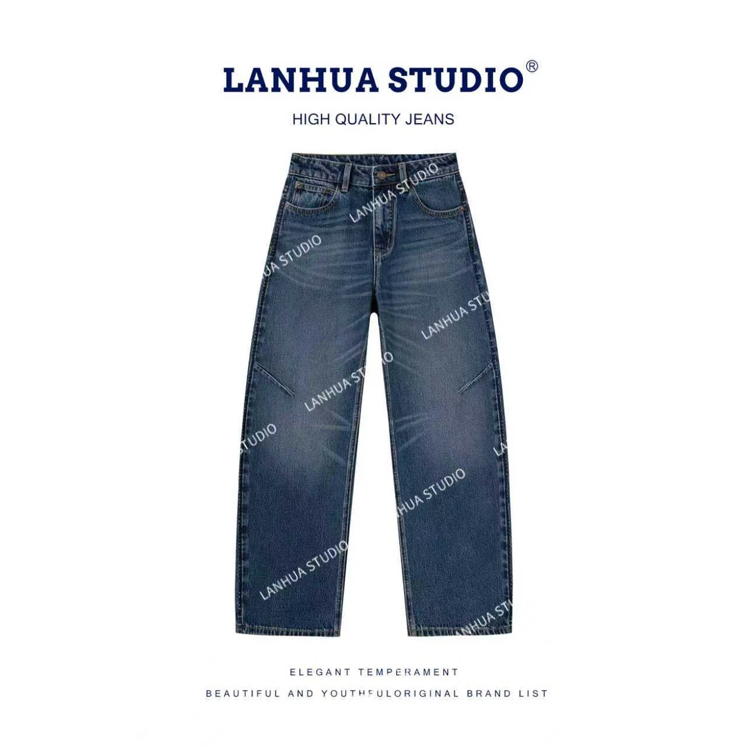 2025【A?C】外销版重工水洗绣花  布里斯托蓝-时尚小弯刀裤5561