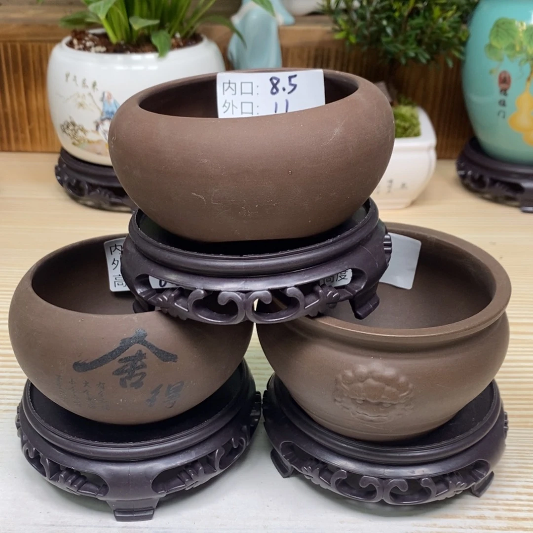 紫砂陶瓷花盆浮力