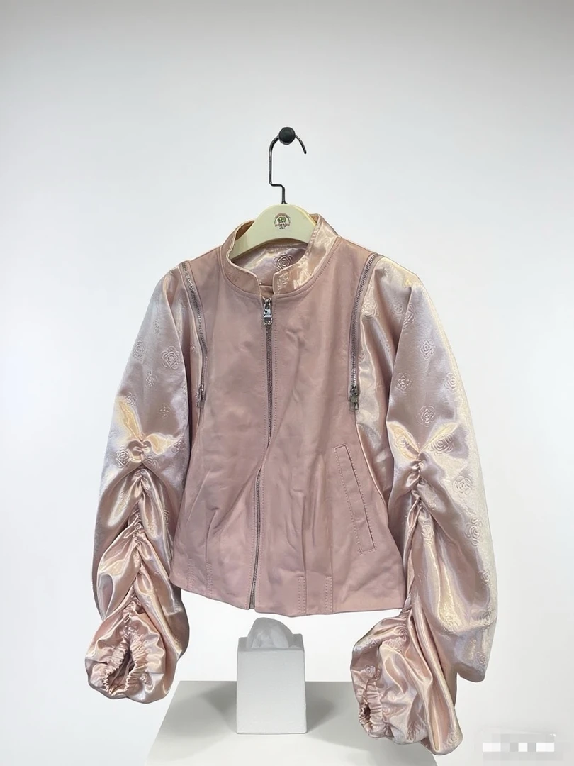 短款25816法式磨砂街头风公主风皮长袖美式休闲风