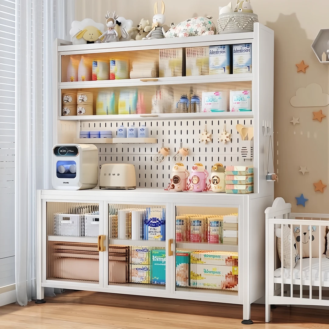 婴儿喂养储物收纳柜家用多层多功能大容量宝宝喂养台整理储物柜