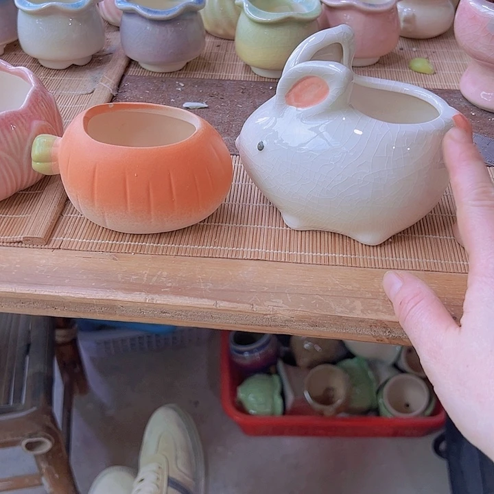 红陶陶瓷花盆当场满12包邮