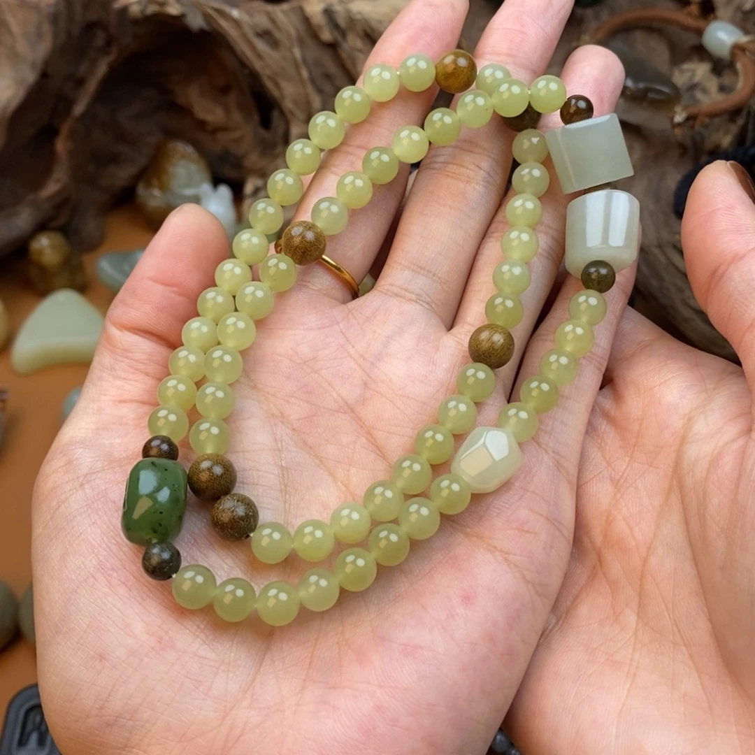 京***都颈饰未镶嵌和田玉带点备用珠