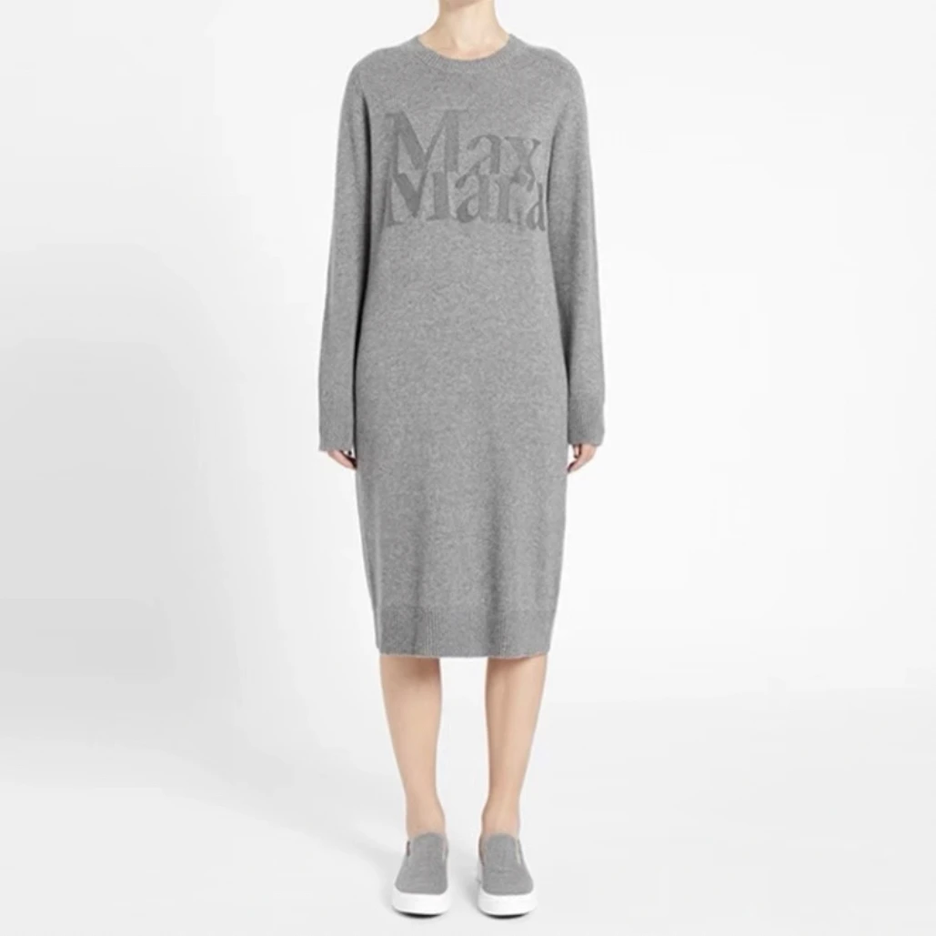 99新 MaxMara 圆领长款针织长袖连衣裙 /XS码/D01639