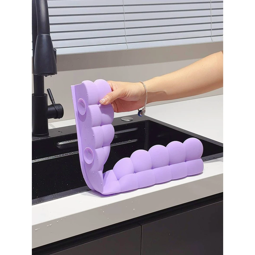 Mu Mu 多巴胺硅胶水槽挡水板防溅水易清洁厨房卫浴防水槽边缘水池