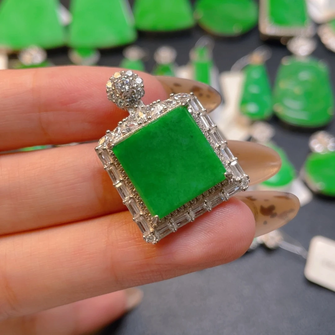 翡翠银S925镶嵌颈饰