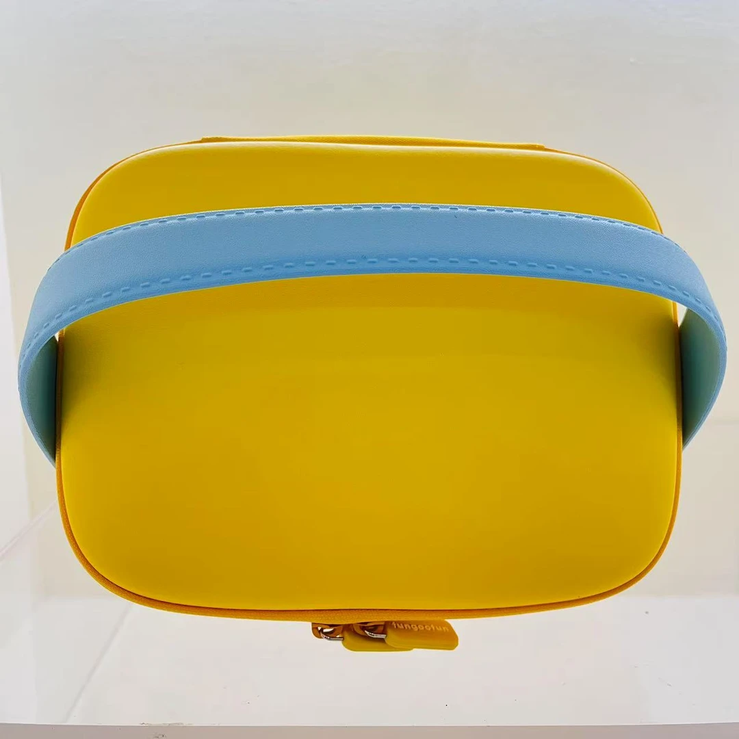 手包式拉链防尘化妆包潮流简约黄色便携时尚印花肩包卡通单肩