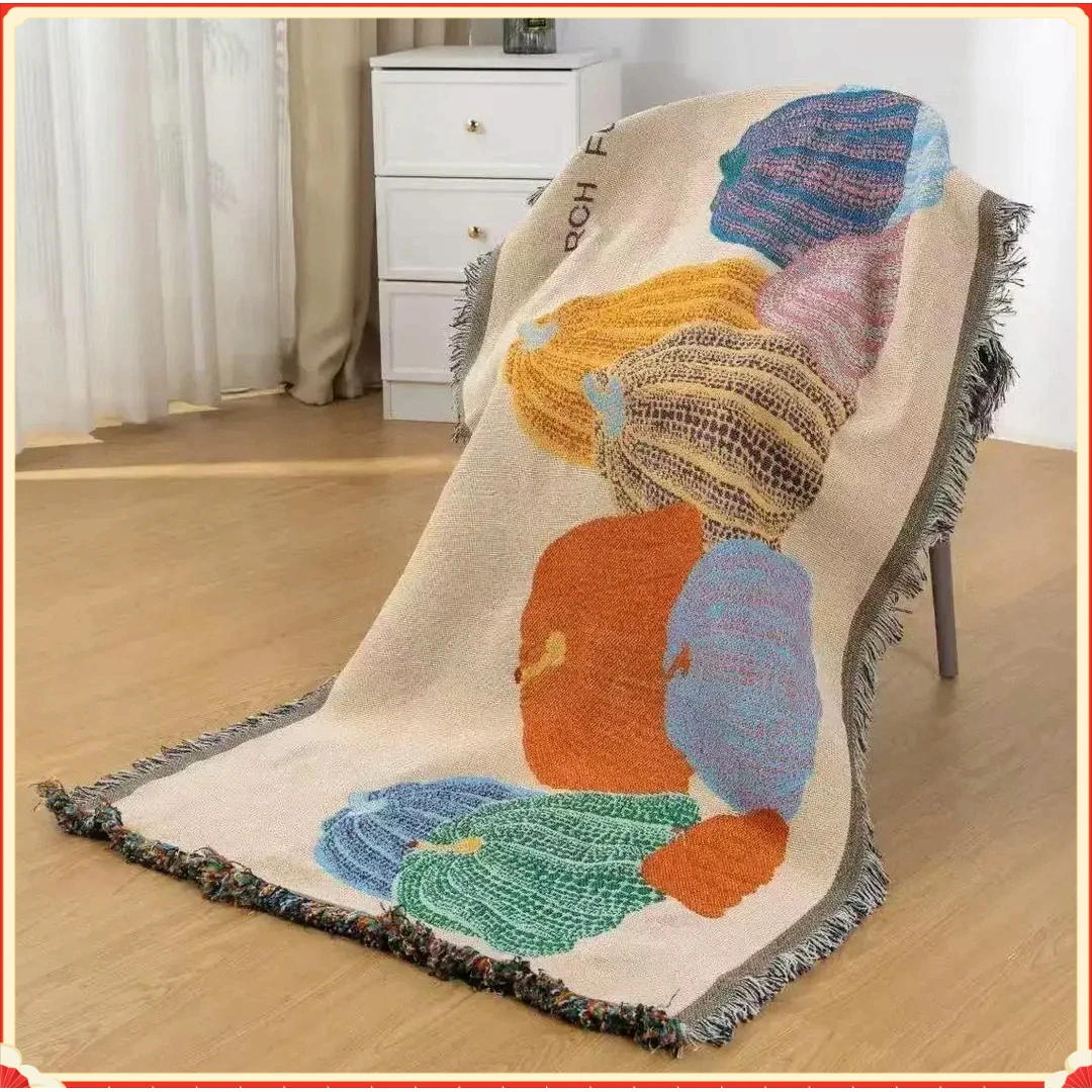 四季通用万能沙发盖巾罩盖新款一片加大90*180厘米流苏中式现代F