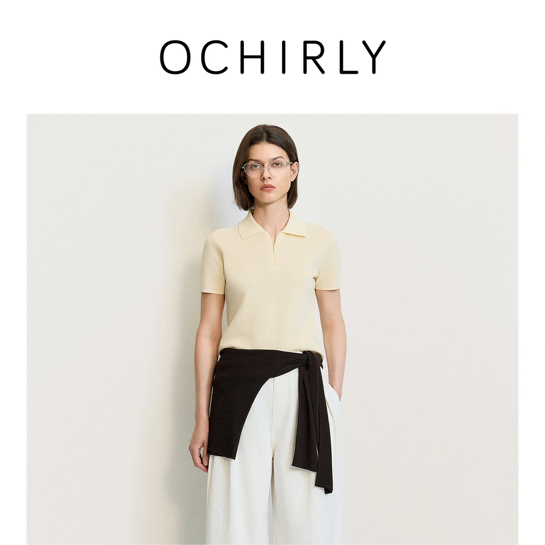 【商场同款】OCHIRLY欧时力 超细高捻棉polo领短袖针织衫25夏季新款