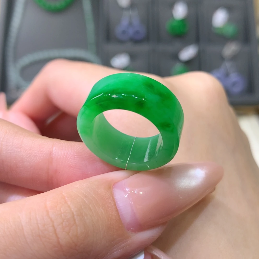 翡翠戒指未镶嵌10-11扳指
