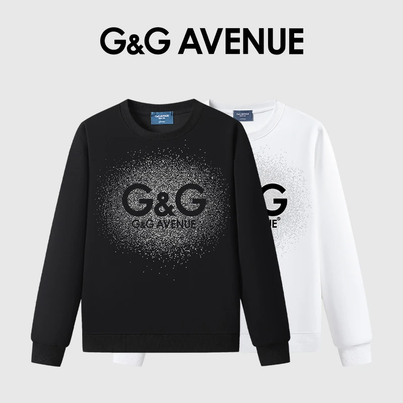 法国G&G AVENUE圆领潮流时尚秋冬保暖舒适长袖卫衣情侣款纯色百搭