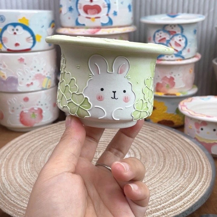 白泥手绘多肉花盆15