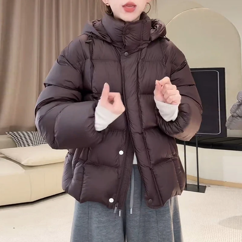 霖优【云朵浪漫】泡芙棉服女2025冬新款好看保暖连帽短款面包服外套