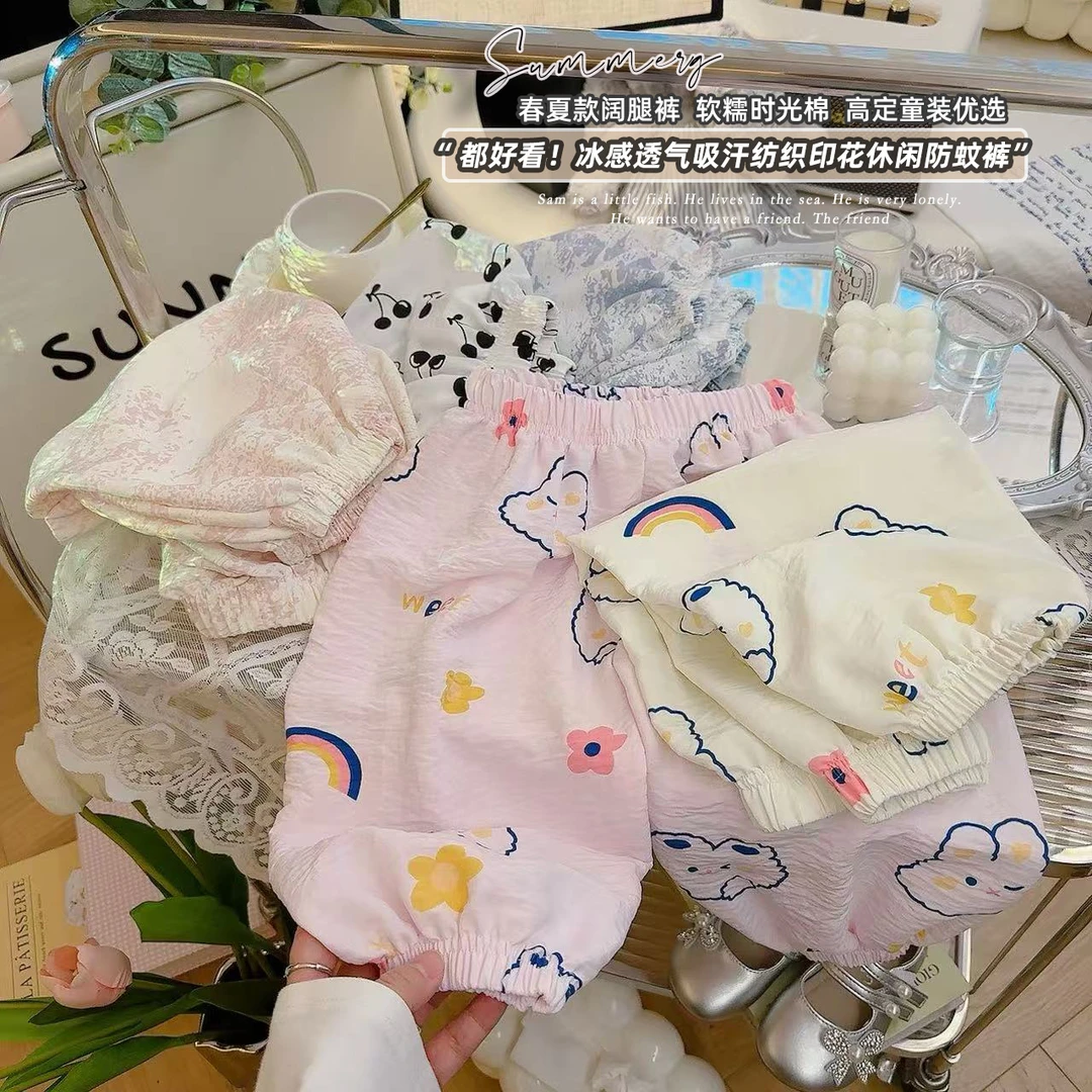 儿童夏季防蚊裤男童洋气夏款宽松爆款卡通女童韩版百搭宝宝灯笼裤