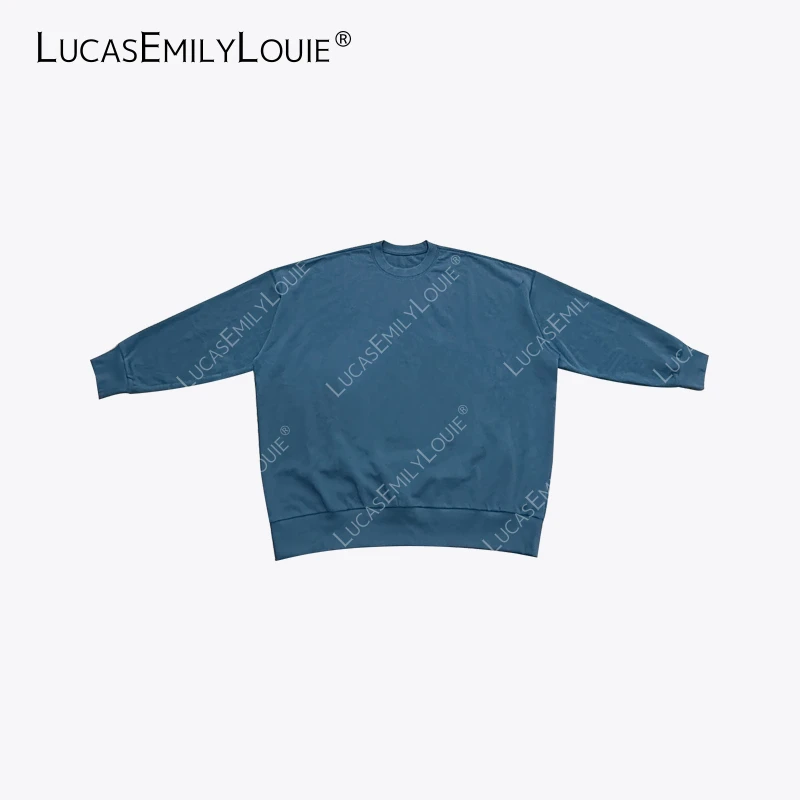 LUCASEMILYLOUIE 极简休闲风净版宽松廓形套头长袖卫衣2410901