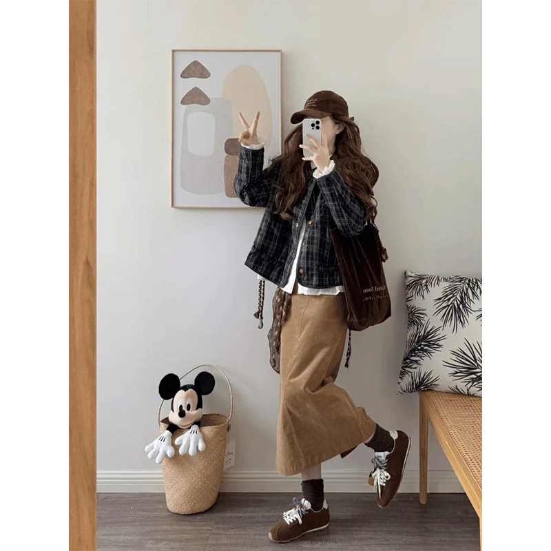 2025秋冬季新款复古设计感保暖棉衣外套女棉服上衣修身显瘦半身裙